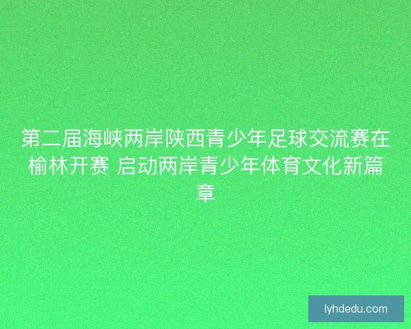 第二届海峡两岸陕西青少年足球交流赛在榆林开赛 启动两岸青少年体育文化新篇章